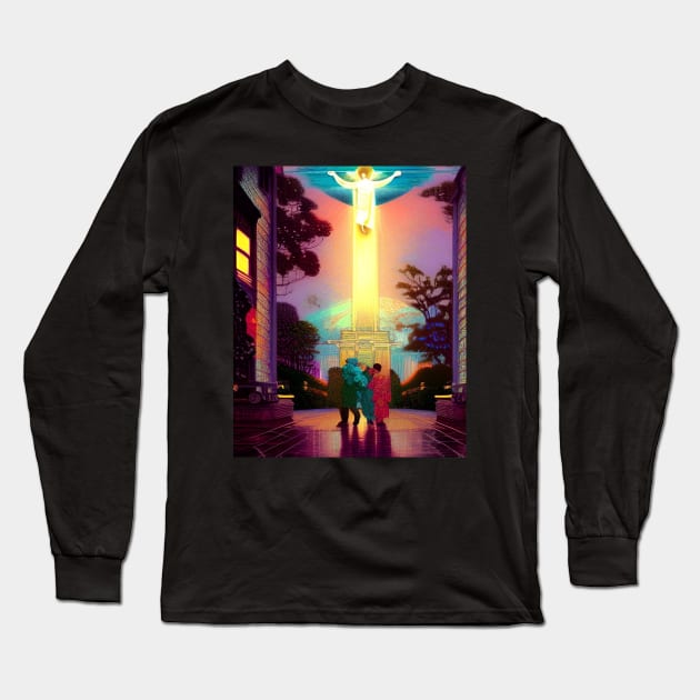 AI generated Christ tshirt Long Sleeve T-Shirt by SeththeWelsh